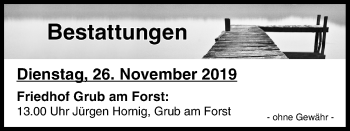 Anzeige von Bestattungen vom 26.11.2019 von MGO