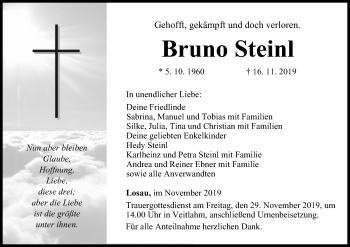 Anzeige von Bruno Steinl von MGO