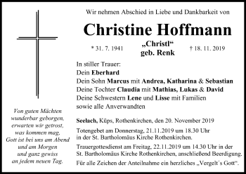 Anzeige von Christine Hoffmann von MGO