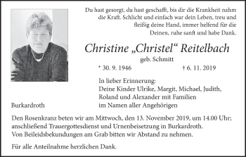 Anzeige von Christine Reitelbach von MGO
