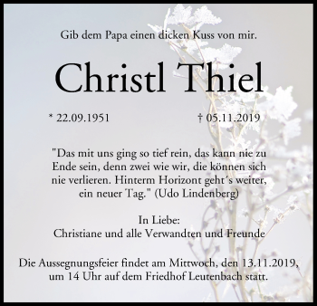 Anzeige von Christl Thiel von MGO
