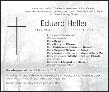 Anzeige von Eduard Heller von MGO