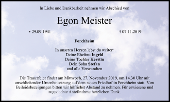 Anzeige von Egon Meister von MGO