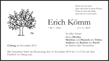 Anzeige von Erich Kömm von MGO