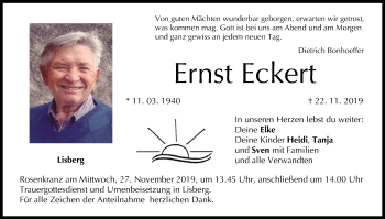 Anzeige von Ernst Eckert von MGO