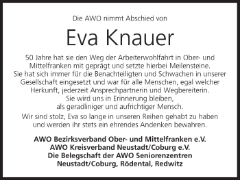 Anzeige von Eva Knauer von MGO