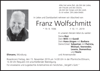 Anzeige von Franz Wolfschmitt von MGO