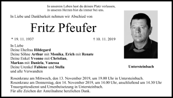 Anzeige von Fritz Pfeufer von MGO