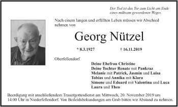 Anzeige von Georg Nützel von MGO