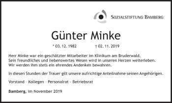 Anzeige von Günter Minke von MGO