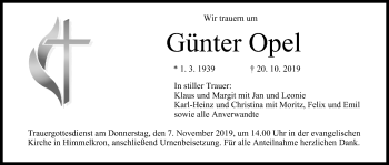 Anzeige von Günter Opel von MGO