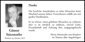 Anzeige von Günter Stierstorfer von MGO