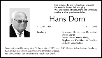 Anzeige von Hans Dorn von MGO