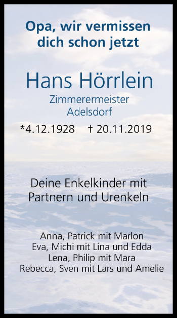 Anzeige von Hans Hörrlein von MGO