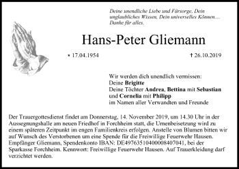 Anzeige von Hans-Peter Gliemann von MGO