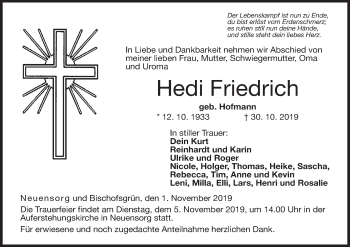 Anzeige von Hedi Friedrich von MGO