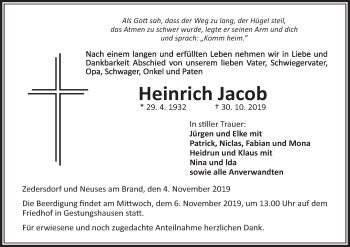 Anzeige von Heinrich Jacob von MGO