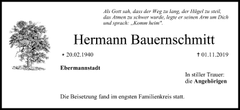 Anzeige von Hermann Bauernschmitt von MGO