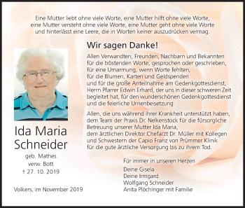 Anzeige von Ida Maria Schneider von MGO