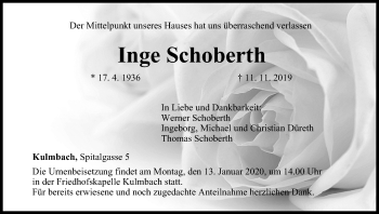 Anzeige von Inge Schoberth von MGO