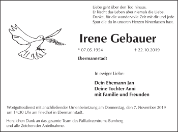 Anzeige von Irene Gebauer von MGO