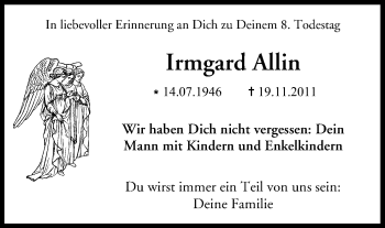 Anzeige von Irmgard Allin von MGO