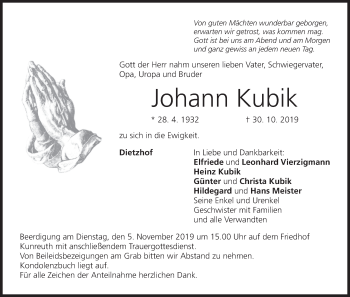 Anzeige von Johann Kubik von MGO