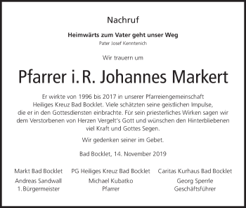 Anzeige von Johannes Markert von MGO