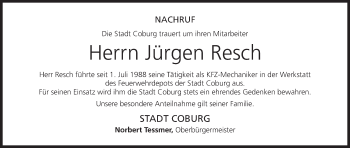 Anzeige von Jürgen Resch von MGO
