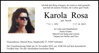 Anzeige von Karola Rosa von MGO
