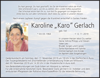 Anzeige von Karoline Karo Gerlach von MGO