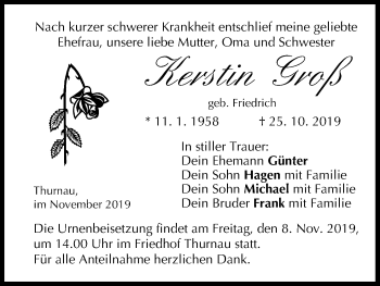 Anzeige von Kerstin Groß von MGO