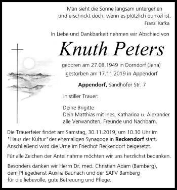 Anzeige von Knuth Peters von MGO