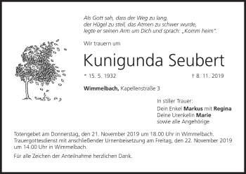 Anzeige von Kunigunda Seubert von MGO