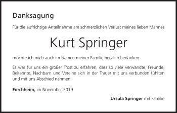 Anzeige von Kurt Springer von MGO