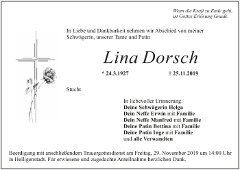 Anzeige von Lina Dorsch von MGO