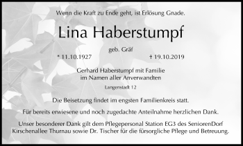 Anzeige von Lina Haberstumpf von MGO