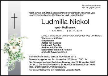Anzeige von Ludmilla Nickol von MGO