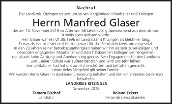 Anzeige von Manfred Glaser von MGO