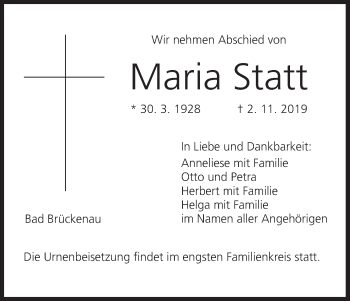 Anzeige von Maria Statt von MGO