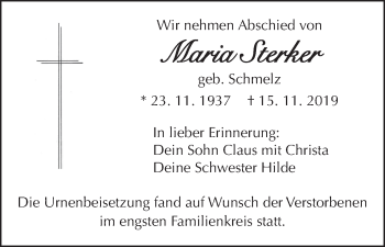 Anzeige von Maria Sterker von MGO