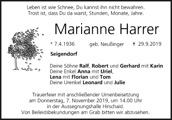 Anzeige von Marianne Harrer von MGO