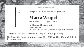 Anzeige von Marie Weigel von MGO