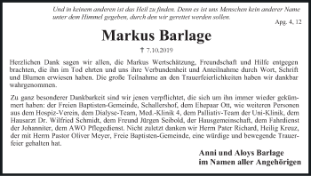 Anzeige von Markus Barlage von MGO