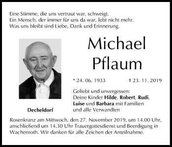 Anzeige von Michael Pflaum von MGO