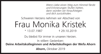 Anzeige von Monika Kristek von MGO