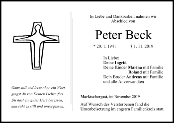 Anzeige von Peter Beck von MGO