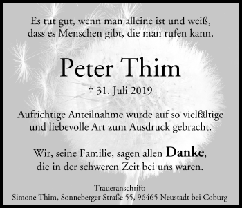 Anzeige von Peter Thim von MGO
