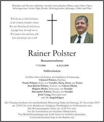 Anzeige von Rainer Polster von MGO