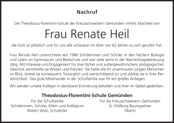 Anzeige von Renate Heil von MGO